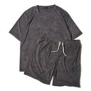 アドポーション ADPOSION ソフトパイル ルームウェア 半袖Tシャツ&ハーフパンツ (チャコールグレー)