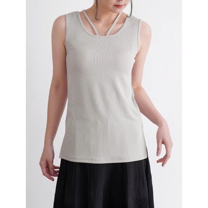 クローブ CLOVE クロスネックリブタンクトップ （グレージュ）