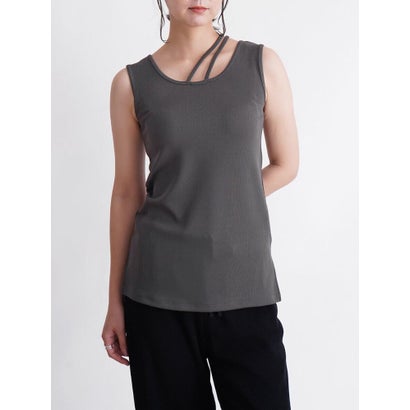 クローブ CLOVE クロスネックリブタンクトップ （チャコールグレー）