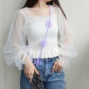 スタイロ styiro お花ビーズスマホショルダーストラップ(120cm)(パープル)