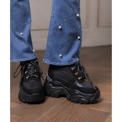 リップサービス LIP SERVICE ロゴシューレースボリュームソールスニーカー （ブラック）