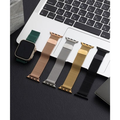 エモニーク emonique ステンレス製 Apple Watch Band スマートウォッチバンド【38/40/41/42/44/45/49mm対応】 （シルバー）