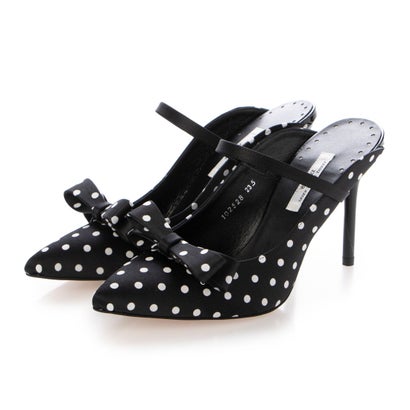 セヴン トゥエルヴ サーティ SEVEN TWELVE THIRTY スティレットヒールリボンミュール （ブラックドット）