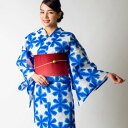 キモノアンノン kimonoあんのん Ummm.雪花絞り風レディース浴衣 (柄番号:15)