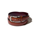 テットオム TETE HOMME 【ON/OFF兼用】イタリアンレザースクエアバックルベルト (ブラウン)