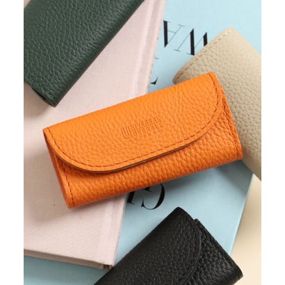 ユニバーサルオーバーオール UNIVERSAL OVERALL 牛革レザーキーケース （オレンジ）