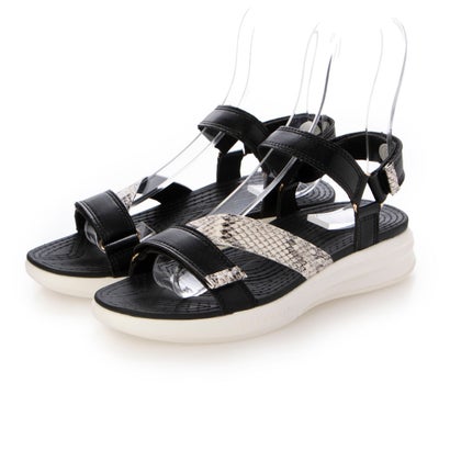 SMART WALK　スマートウォーク 面ファスナータイプサンダル （ブラック/パイソン）