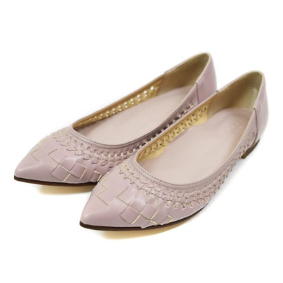 スウェイシー SUaSHI SUaSHI スウェイシー パンプス ローヒール 痛くない 疲れない 走れる 編み込み アーモンドトゥ 幅広 スアシ(FOO-MI-R2276) （ライトパープル）