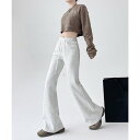 ミニミニストア miniministore フレアパンツ レディース 美脚 脚長 (ストーン)