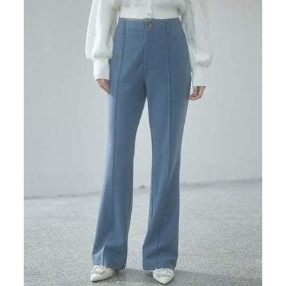 セゾンドパピヨン SAISON DE PAPILLON ウエストゴムストレッチフレアパンツ （ブルーグレー）