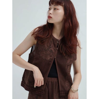 ラディエイト RADIATE インドコットン刺繍ベスト （ブラウン）