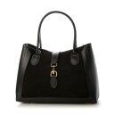 【MADE IN ITALY】オウレンティ AULENTTI スエードコンビトートバッグ (ブラック)