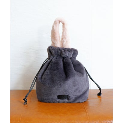 トライシル Trysil 【デイリー/ワンマイル/軽量】バイカラーファーワンハンドルバッグ （チャコール）