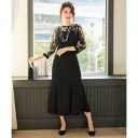 ドレスプラス DRESS+ パーティードレス レディース ドレス ワンピース 結婚式 レース (ブラック)