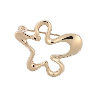 カンカン KANKAN メタルフラワーブローチ (ゴールド)