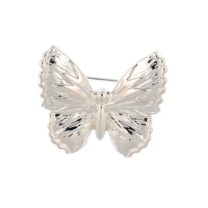 カンカン KANKAN メタル蝶ブローチ (シルバー)