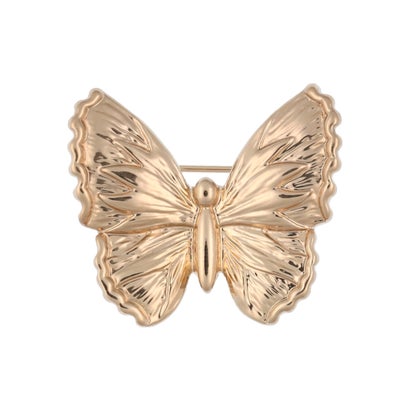 カンカン KANKAN メタル蝶ブローチ (ゴールド)