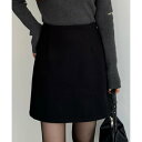 カラウティア callautia callautia ウールライク起毛ミニスカート(インナーパンツ付き) (ブラック)