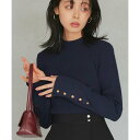 ルイルエブティック RUIRUE BOUTIQUE 選べるデザイン 静電気防止ボタンスリーブリブニット (メタル釦/ネイビー)