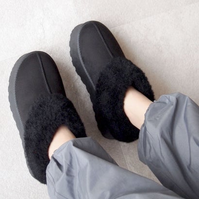 【もふぽか】ヴィヴィアン VIVIAN 厚底サボムートンブーツ （ブラックスエード）