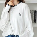 ジーラ GeeRA 【U.S. POLO ASSN.】配色ラインロンT (オフホワイト)