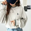 ジーラ GeeRA 【U.S. POLO ASSN.】配色ラインロンT (オートミール)