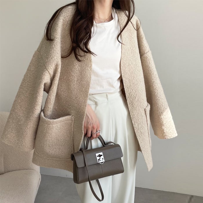 ジーラ GeeRA アソート素材ミドル丈ジャケット （キモウライトベージュ）のサムネイル