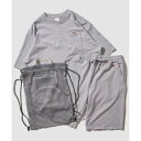 フルーツオブザルーム FRUIT OF THE LOOM ヘンリーネック裏毛スウェットルームウェア / 収納バッグ付き (グレー)