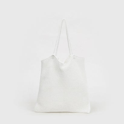 カシュカシュ cache cache ラメ糸編みトートバッグ (WH)