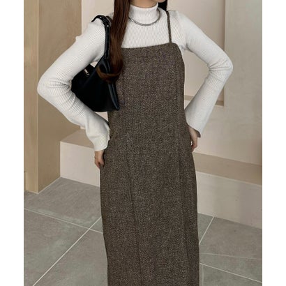 カラウティア callautia callautia ツイードIラインキャミワンピース （ライトブラウン）