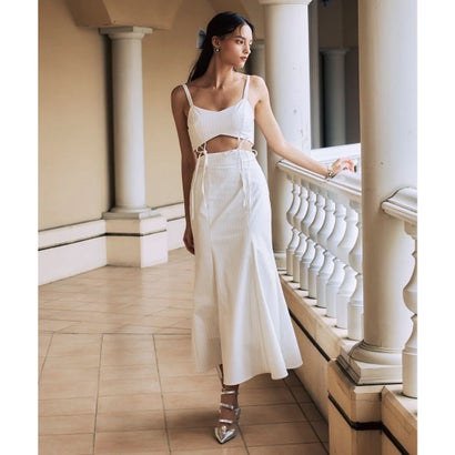 エイミーイストワール EIMY ISTOIRE ストリングデザインキャミワンピース (WHITE)