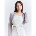 エイミーイストワール eimy istoire チュールコサージュニットキャミソール (IVORY)(4)