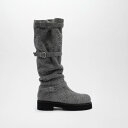 GRACIEUX LEATHER BOOTS (Pale Gray Suede)
