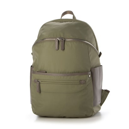 イザック Y'SACCS 【ナイロンタフタ×リサイクルレザー】デイリーリュック （カーキ）
