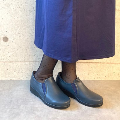 エレモーサ HERMOSA 【日本製】【4E幅】【軽量】【柔らか本革】ふかふか らくらく コンフォート甲深シューズ （ネイビー）