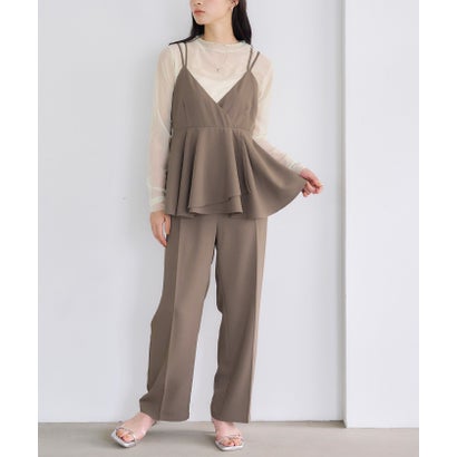 ティティベイト titivate ペプラムキャミソールオールインワン （ブラウン）