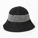 スタイルブロック STYLEBLOCK ストロー素材バケットハット (ブラック)(4)