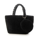 カシュカシュ cache cache ブレイドハンドルボアミニトートバッグ (BK)