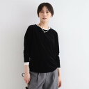 インディヴィ INDIVI 【洗える】コンパクトベロアカットソー (ブラック(019))