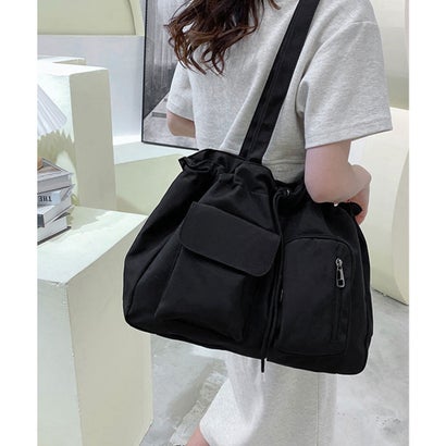 ミニミニストア miniministore ナイロン巾着バッグ トートバッグ 大容量 （ブラック）