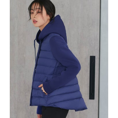 ルイルエブティック RUIRUE BOUTIQUE ダンボールニット ライトダウンジャケット ｜ レディース アウター 羽織 体型カバー 保温 暖かい 軽量 ショートコート キルティング フード ライトアウター