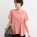 インディヴィ INDIVI 【洗える/トレンド】ドロストデザインTシャツ (ピンク(073))