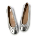 フィットフロップ fitflop DELICATO BOW SOFT METALLIC-LEATHER BALLET FLATS (Silver)(4)