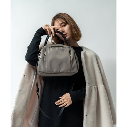 リネーム Rename ナイロン 2way ハンドバッグ （グレー）(4)