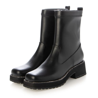 ノイエ ザ マーケット NEUE THE MARKET 【撥水対応】ラインストーントラックソールショートブーツ/TM24..