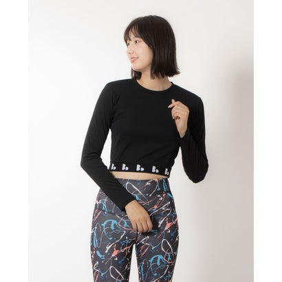 ティゴラバイビームスデザイン TIGORA by BEAMS DESIGN レディース フィットネス 長袖Tシャツ クロップドロングスリーブT TRBM-3F2514TL （ブラック）