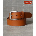 リーバイス LEVI'S 別注35mm幅 シルバーバックル 本革 帆型 レザーベルト メンズ カジュアル ジーンズ ボトムス パンツ (ブラウン)