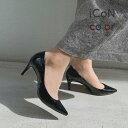 マミアン mamian 【 25AW iCoN COLORS 】7.0cm 痛くなりにくい 美脚ポインテッドトゥクロコ型押しカラーパンプス/C76534 (ブラックCR)