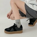 シューズインクローゼット Shoes in Closet -シュークロ- 厚底 ジャーマントレーナータイプ スニーカー 6395 (ブラック)