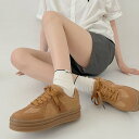 シューズインクローゼット Shoes in Closet -シュークロ- 厚底 ジャーマントレーナータイプ スニーカー 6395 (キャメル)